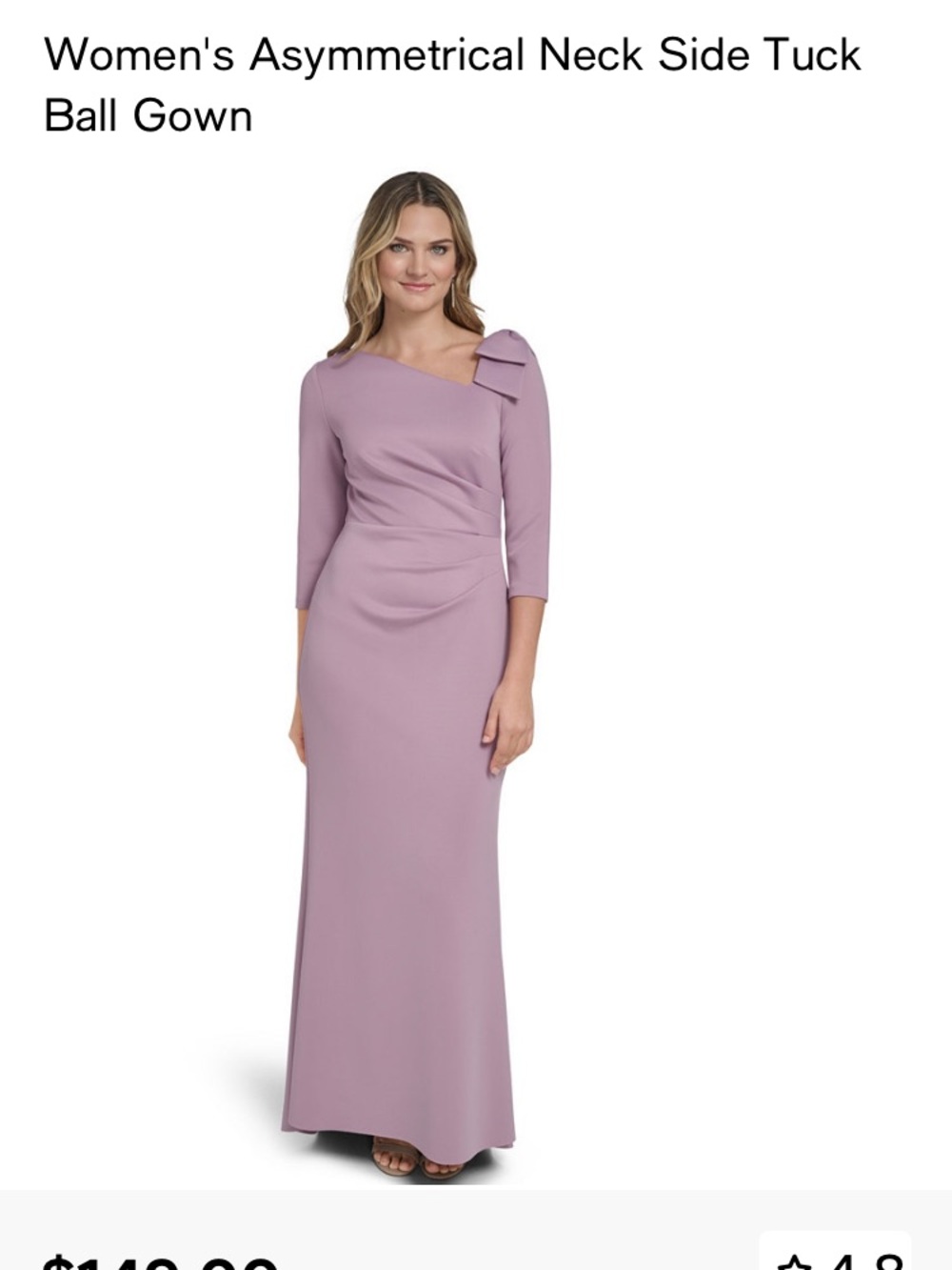 Jessica Howard Dusty Mauve Asymmetrical Dress in size 6P Neck Maxi Dress